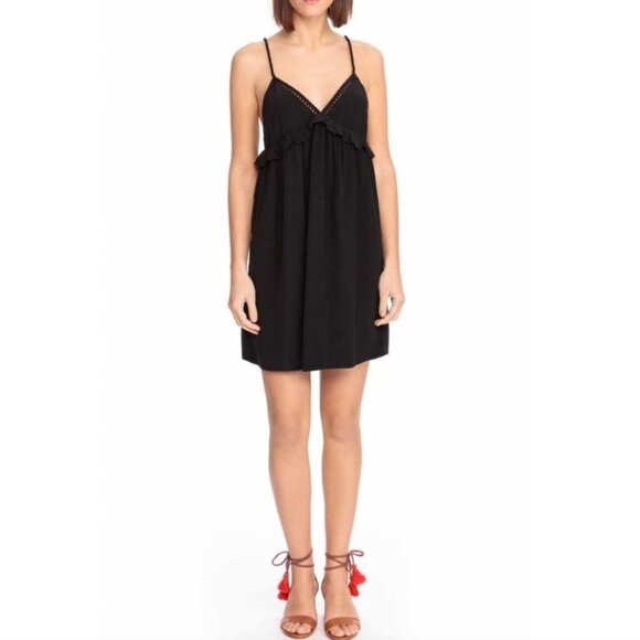 SEZANE Julie 100% Silk Mini Babydoll Braided Strap Open Back Dress - Picture 1 of 9